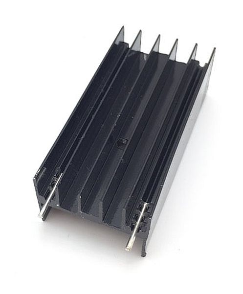 Heatsink 23x16x50mm Aluminium zwart met pins voor TO-220